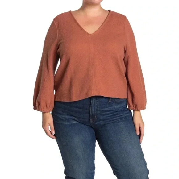 Madewell Rust Orange Full Length Textured Top SIze XS - Picture 1 of 5